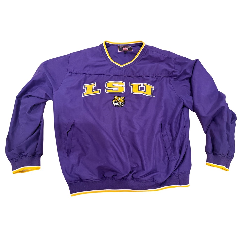 LSU Tigers Colosseum Athletics V-Neck Windshirt Pullover Jacket Purple